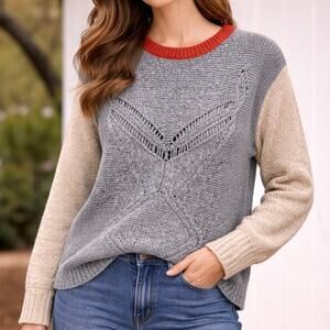 SITA MURT Sweater Gray Womens size 44 US 10 Aran Wool Blend Chunky Knit